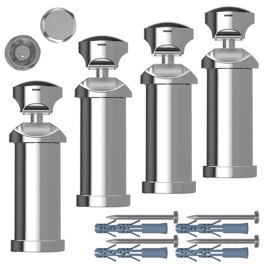 Replacement Mounting Universal Wall Brackets for Heated Towel Rail Radiator Chrome With Bleeding and Blanking Plugs 
