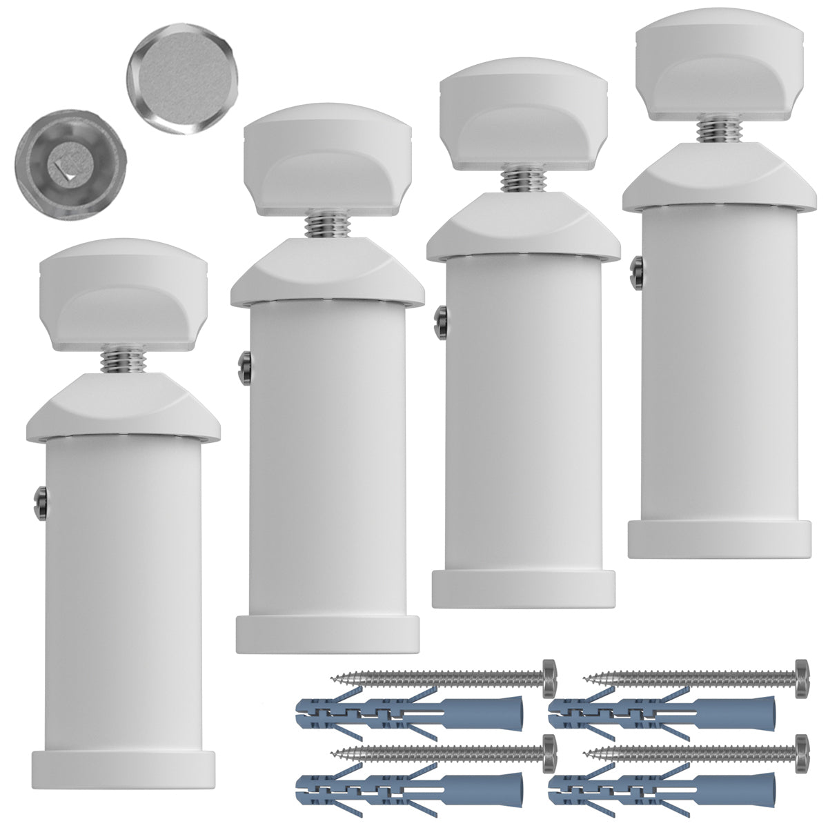 White Towel Radiator Wall Brackets Full Kit – Universal Mounting Set w ...