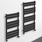 500mm Wide  x 1200mm Matt Black Designer Bathroom Heated Panel Towel Rail Radiator 