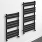 550 x 800mm Matt Black Heated Towel Rail Radiator – Flat Panel Designer  1358 BTU Central Heating UK 
