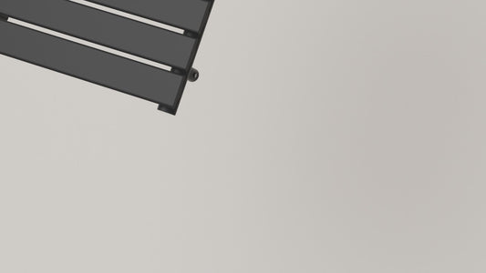 Dual Fuel 500 x 800mm Flat Panel Matt Black Heated Towel Rail - (incl. Valves + Electric Heating Kit) 