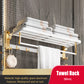 Gold Towel Rail Holder Luxury Wall Mounted Rack Shelf For Bathroom Adjustable Hooks 