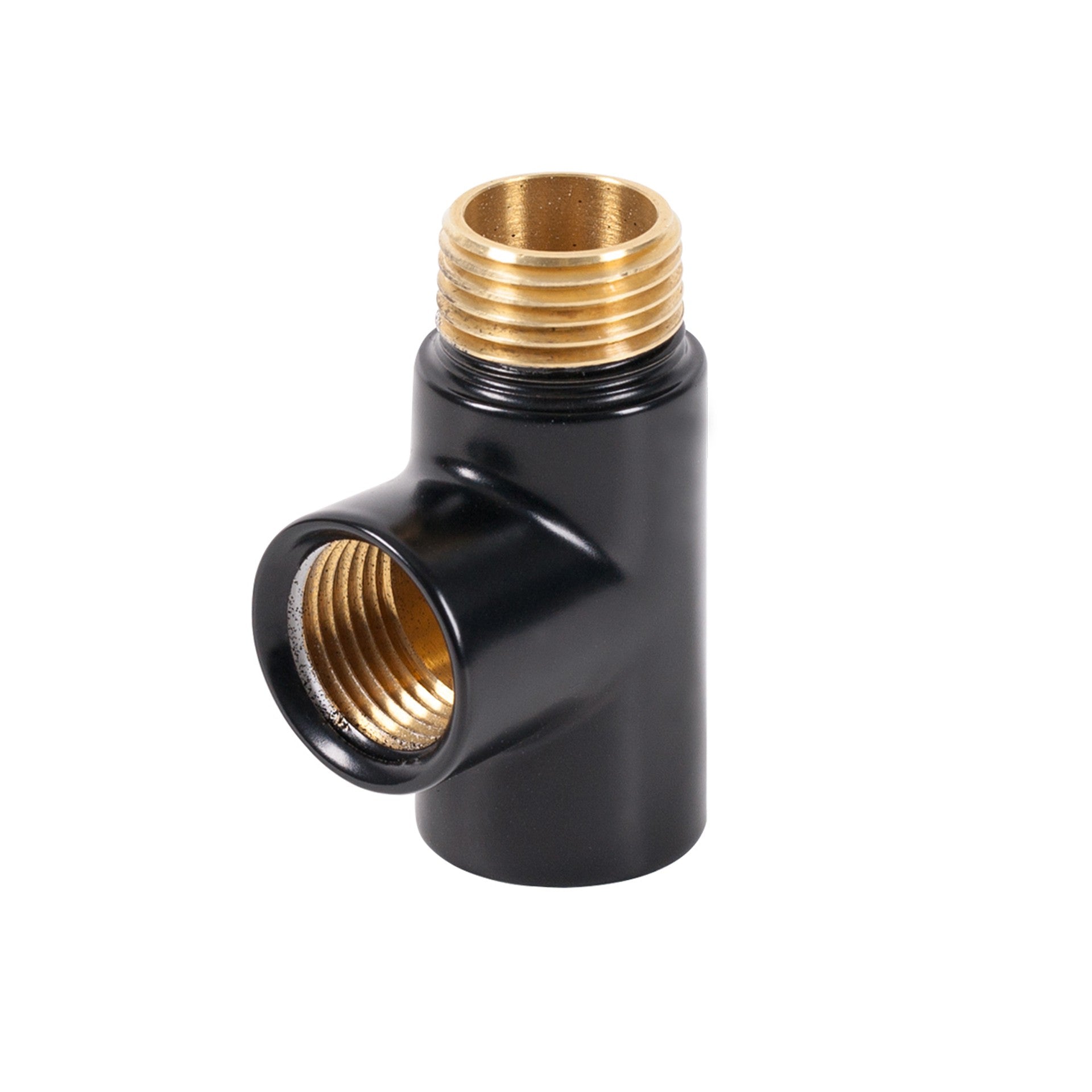Black Dual Fuel T Piece Radiator Connector – 1/2