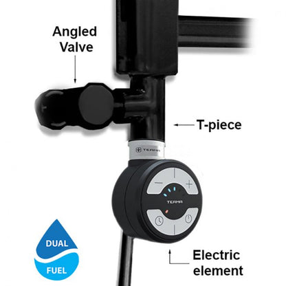  Élément thermostatique électrique Terma MOA pour radiateur sèche-serviettes noir, kit bi-énergie 