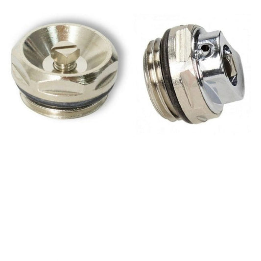 Manual Towel Rail Radiator 15mm Air Vent Bleed Plug Valve 1/2" Chrome 2 PCS 