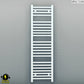 300mm Wide - 1200mm High Flat White Electric Heated Towel Rail Radiator 