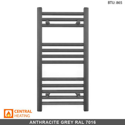 300mm Wide - 700mm High Anthracite Grey Heated Towel Rail Radiator