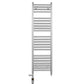 Dual Fuel 350 x 1200mm Straight Chrome  Heated Towel Rail Radiator- (incl. Valves + Electric Heating Kit) 