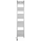 Dual Fuel 400 x 1700mm Straight Chrome  Heated Towel Rail Radiator- (incl. Valves + Electric Heating Kit) 