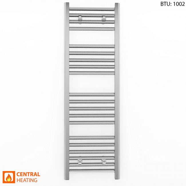  400mm Wide - 1000mm High Flat Chrome Heated Towel Rail Radiator