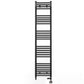 Dual Fuel 350 x 1600mm Straight Matt Black Heated Towel Rail - (incl. Valves + Electric Heating Kit)