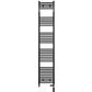 Dual Fuel 400 x 1800mm Straight Matt Black Heated Towel Rail - (incl. Valves + Electric Heating Kit) 