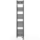Dual Fuel 400 x 1800mm Straight Matt Black Heated Towel Rail - (incl. Valves + Electric Heating Kit) 