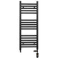 Dual Fuel 400 x 900mm Straight Matt Black Heated Towel Rail - (incl. Valves + Electric Heating Kit) 