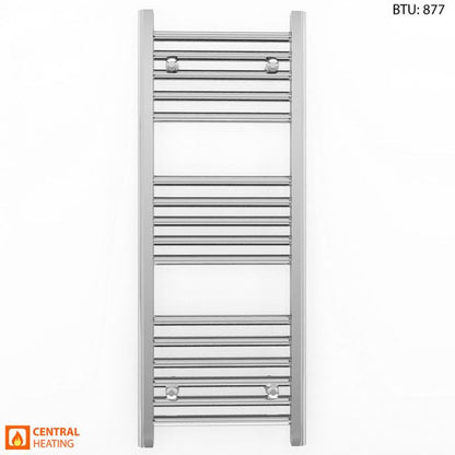  400mm Wide - 900mm High Flat Chrome Heated Towel Rail Radiator 