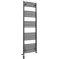 Dual Fuel 400 x 1600mm Matt Black Curved Heated Towel Rail - (incl. Valves + Electric Heating Kit) 