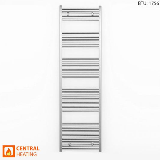 450mm Wide - 1700mm High Flat Chrome Heated Towel Rail Radiator