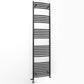 Dual Fuel 450 x 1800mm Matt Black Curved Heated Towel Rail - (incl. Valves + Electric Heating Kit) 