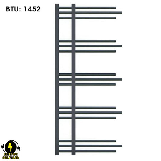 500mm Wide – 1200mm High Sydney Anthracite Electric Grey Heated Towel Rail Radiator