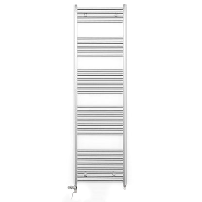 Dual Fuel 550 x 1700mm Straight Chrome  Heated Towel Rail Radiator- (incl. Valves + Electric Heating Kit)