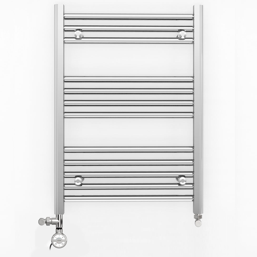Dual Fuel Radiator Dual Fuel 550 x 700mm Straight Chrome Heated Towel Rail Radiator- (inc ...