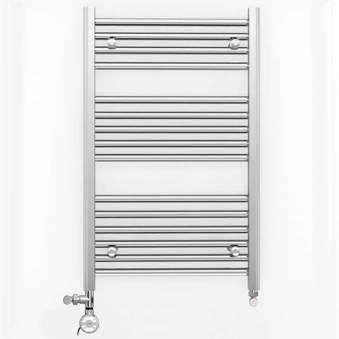 Dual Fuel 450 x 800mm Straight Chrome Heated Towel Rail Radiator- (inc ...
