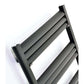 500mm Wide - 1200mm High Aluminium Black Designer Heated Towel Rail Radiator drawing