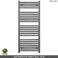 500mm Wide - 1200mm High  Anthracite Grey Electric Heated Towel Rail Radiator 