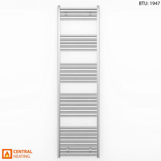 500mm Wide - 1800mm High Flat Chrome Heated Towel Rail Radiator