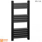 500 x 800mm Matt Black Heated Towel Rail Radiator – Aluminium Ladder Design 1129 BTU UK 