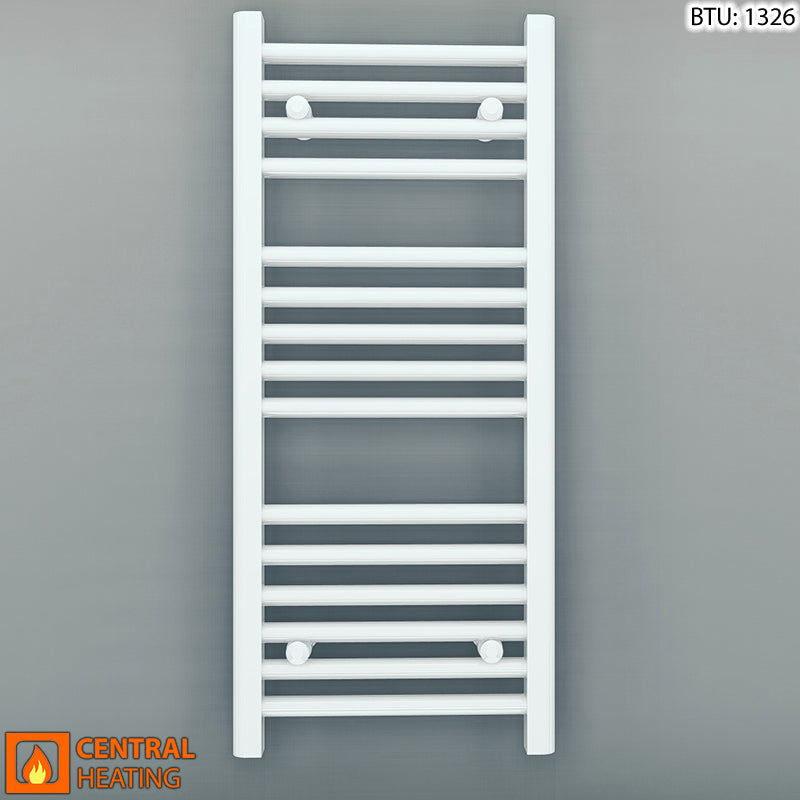  500mm Wide - 800mm High Flat White Heated Towel Rail Radiator