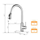 Stainless Kitchen Faucet 360 Flexible Pull Out Hose Dual Spray Chrome Tap Mixer Model KPY-38216 