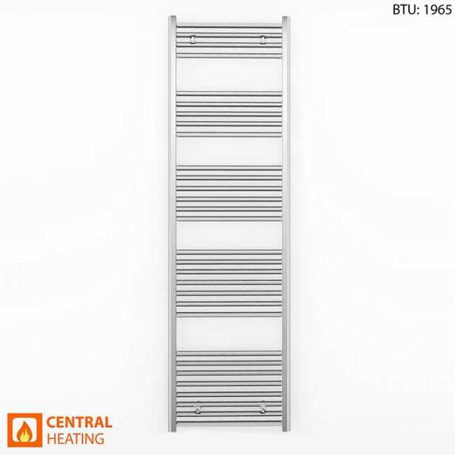  550mm Wide - 1700mm High Flat Chrome Heated Towel Rail Radiator