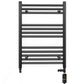 Dual Fuel 500 x 700mm Straight Matt Black Heated Towel Rail - (incl. Valves + Electric Heating Kit)