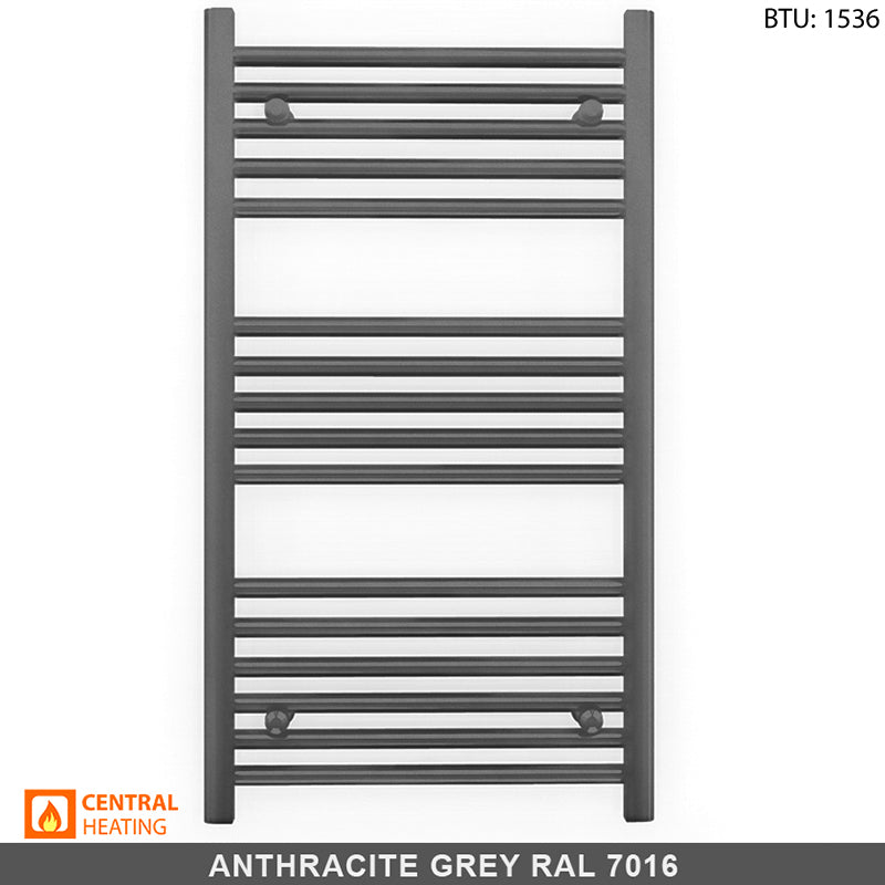  550mm Wide - 900mm High Anthracite Grey Heated Towel Rail Radiator