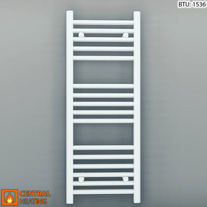  550mm Wide - 900mm High Flat White Heated Towel Rail Radiator 