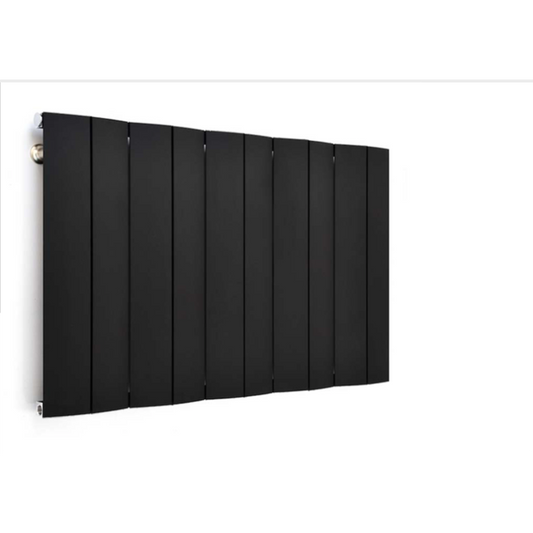 1195mm Wide - 600mm High Black Horizontal Aluminium Designer Radiator