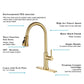 Stainless Kitchen Faucet 360 Flexible Pull Out Hose Dual Spray Gold Tap Mixer Model KPY-30215