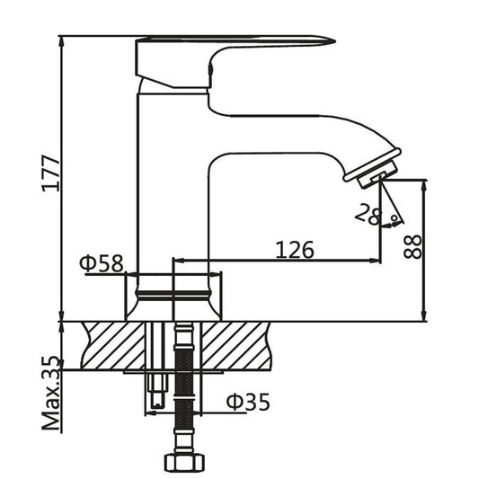 Robinet de lavabo de salle de bain en laiton à levier unique, mitigeur noir, blanc, chrome, or