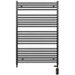 Dual Fuel 700 x 1200mm Straight Matt Black Heated Towel Rail - (incl. Valves + Electric Heating Kit) 