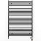 Dual Fuel 700 x 1200mm Straight Matt Black Heated Towel Rail - (incl. Valves + Electric Heating Kit) 