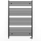 Dual Fuel 600 x 1200mm Straight Matt Black Heated Towel Rail - (incl. Valves + Electric Heating Kit) 