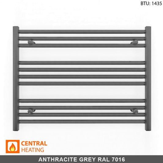 900mm Wide - 600mm High Anthracite Grey Heated Towel Rail Radiator