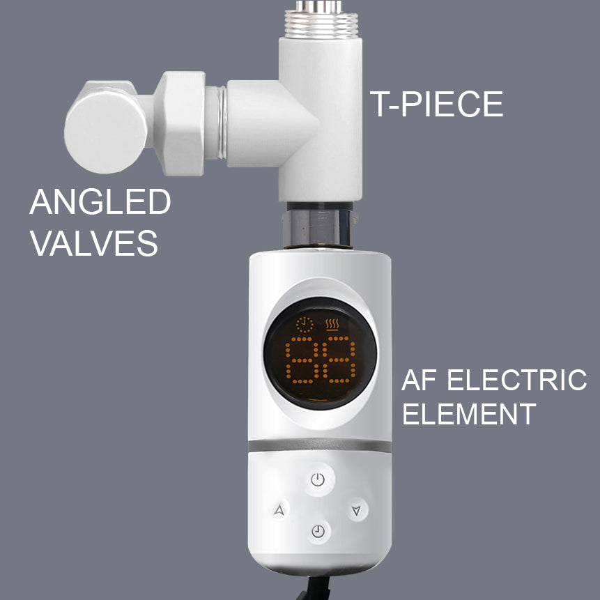  AF Type Dual Fuel Kit Thermostatic Towel Rail Electric Heating Immersion Element In White
