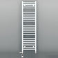 Dual Fuel 300 x 1200mm Straight White Heated Towel Rail - (incl. Valves + Electric Heating Kit)