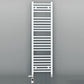 Dual Fuel 550 x 1200mm Straight White Heated Towel Rail - (incl. Valves + Electric Heating Kit) 