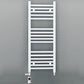 Dual Fuel 300 x 900mm Straight White Heated Towel Rail - (incl. Valves + Electric Heating Kit) 