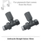 Straight Anthracite Radiator Valves 15mm Pair 