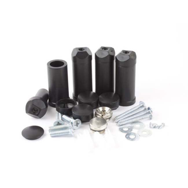  Dual Fuel 500 x 700mm Straight Matt Black Heated Towel Rail - (incl. Valves + Electric Heating Kit)