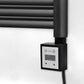 300mm Wide - 1600mm High Accuro Korle Matt Black Electric Heated Towel Rail Radiator
